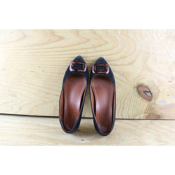 Vionic Shoes Womens Sz 9 Amanda Black Leather Leather Ballet Flats Slip On - Picture 4 of 7